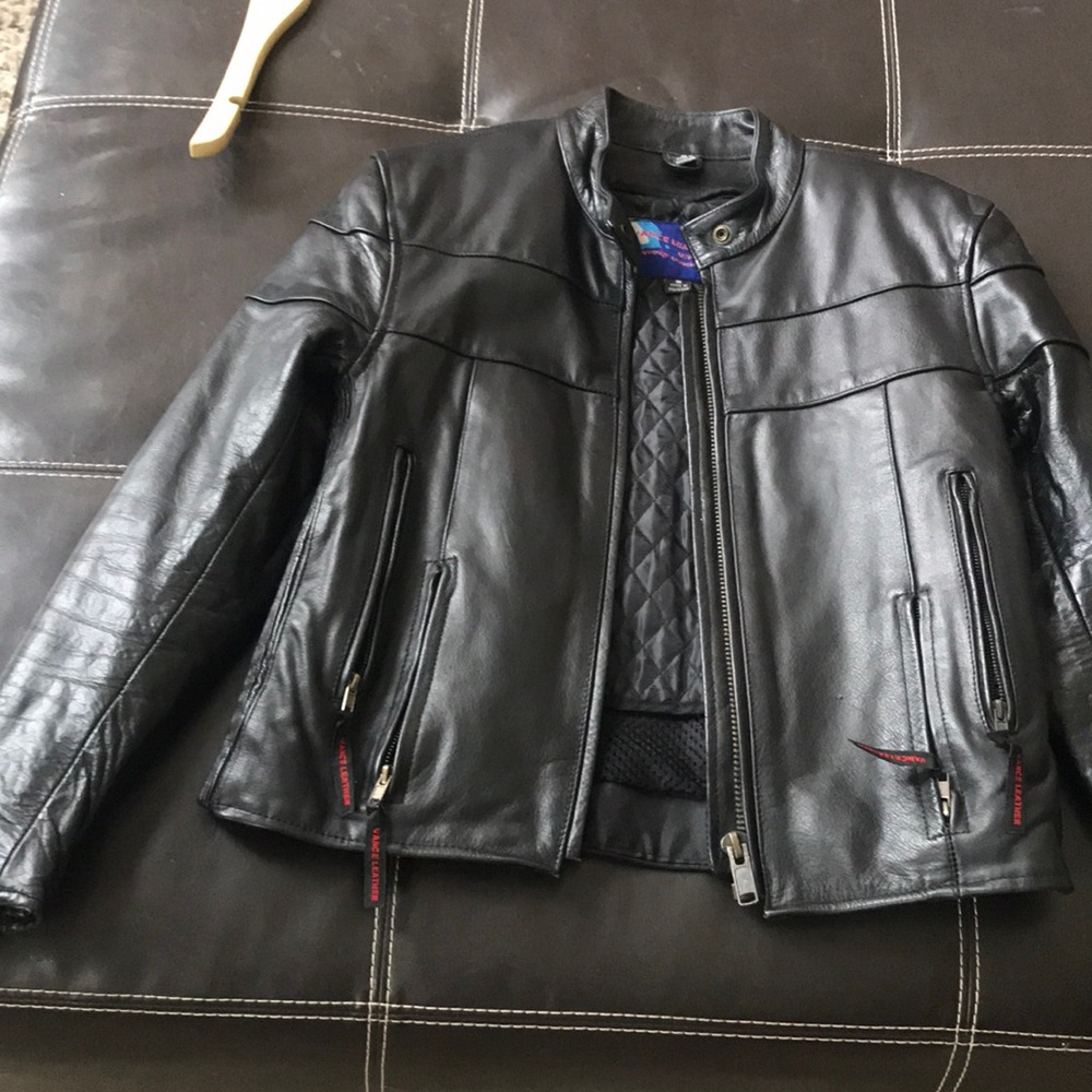 Leather biker jacket
